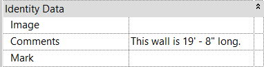 Revit properties box, showing a value formatted in feet and fractional inches